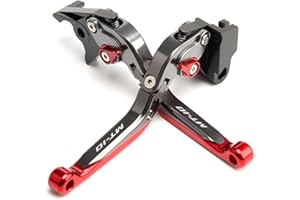 MTCRIGHTER Levier d’embrayage de frein rétractable pliable pour YAMAHA MT-10/ SP 2022-2024, Alliage d’aluminium CNC fabriqué (Red)