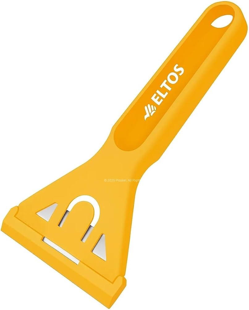 Eltos Cam Kazıma Bıçağı, Plastik, Çelik Uçlu, Ergonomik Saplı, Etiket ve Boya Kalıntısı Temizleyici, 70mm Bıçaklı, Cam Temizliği, Mermer Temizliği, Fırın ve Boya Temizliği için Kazıyıcı (1 Adet)