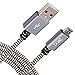 boAt Micro USB 1.5-meter Nylon Tough Braided cable. Super-Fast 2.4A Rapid Charge, boAt Premium tangle free cable for Android Devices. (Grey) RS.279.00