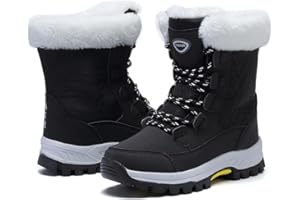 Maxome Snow Boots Womens Winter Boots Walking Ladies Waterproof Fur Lined Ankle Mid Calf Outdoor Women Walking Shoes Non-Slip Lightweight for Girls Booties