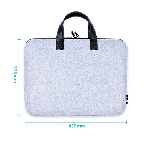 TFDirect Laptophülle Laptoptasche Notebook Filz Sleeve Tasche Hülle Schutzhülle für 15 Apple MacBook Air / MacBook Pro, Grau - 4