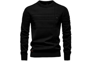 Générique Pull col Rond Homme Pulls Manches Longues Chaud Pull en Maille Uni Chandails Homme Pullover Sweater Basique Casual Slim fit