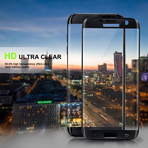 Samsung Galaxy S7 edge Schutzfolie, Everdigi Displayschutz Panzerglas Schutzfolie Glas Folie mit extra Reinigungsset, Full Coverage HD-Qualität Displayschutzfolie für Samsung S7 Edge(Schwarz) - 4