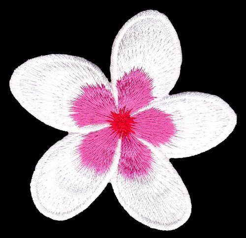 Aufnäher Bügelbild Aufbügler Iron on Patches Applikation Frangipani Blume Blüte