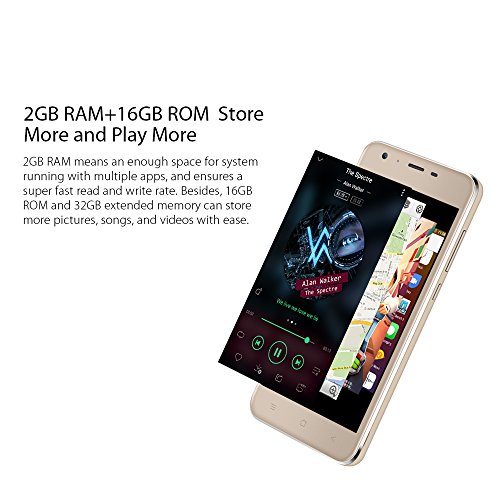 Cellulari in Offerta, Blackview A7 Pro 5.0 pollici 4G Smartphone Dual SIM con Android 7.0, 2GB RAM 16GB ROM, 2800mAh batteria, Fotocamera Posteriore 8MP/0.3MP, GPS/GLONASS/Fingerprint ID, Oro