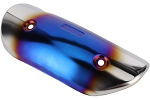 AQXREIGHT Scudo Termico per Tubo di Scarico, Protezione per Scudo Termico per Tubo Centrale di Scarico, Modifica Universale per Moto (Cromo)