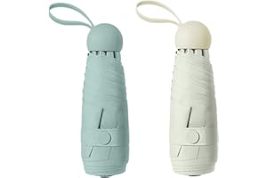 BAODINI Mini parapluie de voyage pour sac à main avec étui Petit parapluie compact de poche léger avec protection contre les UV pour les femmes, les enfants et les hommes