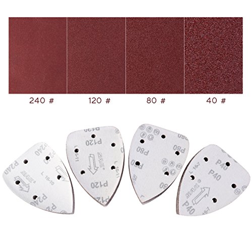 OULII Schleifblätter Grit 14cm Sander Bremsbeläge Schleifen Blätter Scheiben gemischt 40 80 120 240 40 für Multischleifer 40 Stück - 2