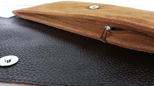 New Womens Genuine Italian Suede Leather Clutch Party Wedding Envelope Bag