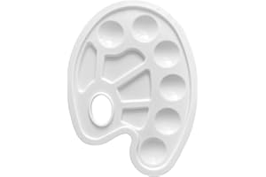 ZENVALY Tavolozza Plastica, Tavolozza Per Dipingere, Tavolozze Per Miscelare Colori a Olio Acrilici Acquerelli, per Lavori Fai da te, Pittura Artistica, Bianco