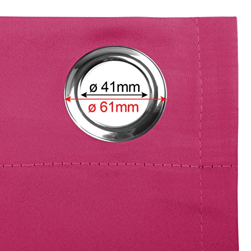 Gräfenstayn Alana Thermo- Verdunklungsgardine ca. 135 x 245 cm mit Ösen Gardine Vorhang (Beere) - 3