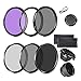 Produktbild junkai Filter-Kit für DSLR-Kameras, Farbfilter-Set, enthält: 3 Stück FLD-Filter (58mm, 67mm, 77mm), 52mm ND-Filter, Gegenlichtblende, Objektivdeckel, Anti-verlorenes Seil, Lens Cloth