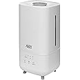 Allin Exporters LH-2030A Top Fill Humidifier with Touch Screen, Night Light & Essential Oil Tray Ultrasonic Cool Mist for Cold & Cough Ideal for Baby Bedroom & Office (4L, Silver)