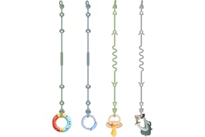 4 Stück Kinderwagenkette Spielzeug Sicherheitsgurte, Suofuolef BPA-frei Cup Catcher, Sicherheitsgurte Für Spielzeug für Kinderwagen Babytrage/Wippe Hochstuhl Autositz