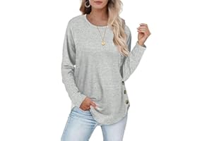 Aokosor Sweatshirt Damen Langarmshirt Leichte Rundhals Pullover Tops für Herbst Winter