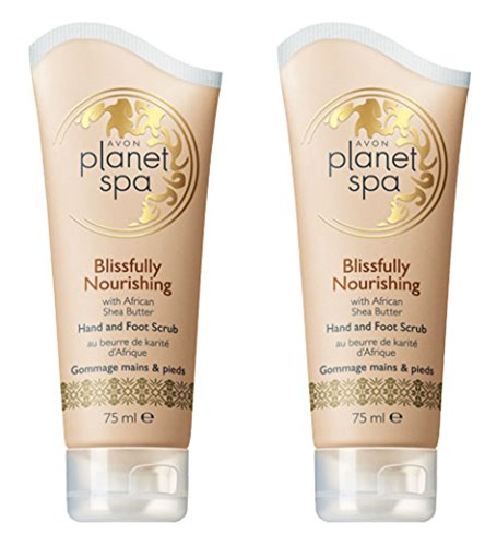 2 x Avon Planet Spa Blissfully Nourishing Hand and Foot Scrub 75 ml