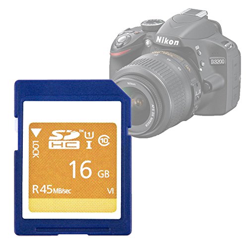 DURAGADGET Carte m  moire SD pour Nikon D3200  D3300  D5300  D7000  D7200  D500  D750 et D40 Appareil photo Reflex     16GB SDHC Haute Capacit  