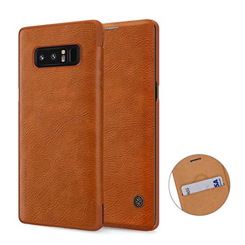 Nillkin Samsung Note 8 Funda  Premium PU Funda Protectora de Cuero con Funda para Tarjeta Samsung Galaxy Note 8  marr  n