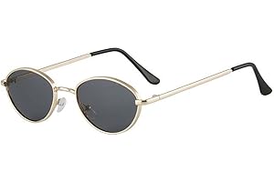 AUGEN By Visions India Retro Vintage Sleek Oval Metal Abstract Unisex Sunglasses UV400 Protected Medium Size (175)