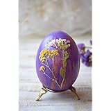 Ostern Holz Ei mit Real getrocknete Blume Ostern Dekoration Osterdekoration Holz Eier Natürliche Decoupage Ei Hölzernes Rustikale Osterei Rustikale Dekor Fröhliche Ostern Geschenk Bauernhaus Dekor Küchentisch Dekor Blüte violett lila