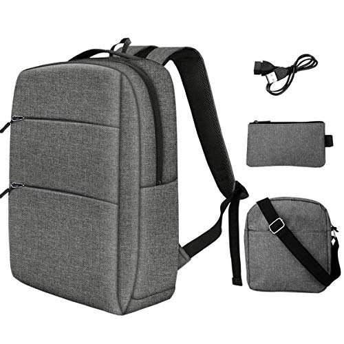PUREBOX Laptop Rucksack Herren Schulrucksack 17,3 Zoll Wasserdicht Business Rucksack Anti-Diebstahl Rucksack Tasche für Herren mit USB-Ladeanschluss und Kopfhörerschnittstelle,45L (Hellgrau 3 PCS)