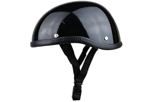 Motorcykel Retrohjälm, Vintage Motorcykelhalvhjälm Retrohjälm Stabil Skoter Sommarhalvhjälm 26x15x12cm (Ljussvart)