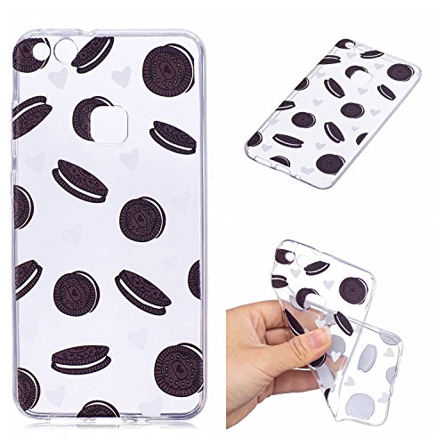 Qiaogle Funda Huawei P10 Lite - Funda de TPU Silicona Carcasa Case Cover para Huawei P10 Lite (5.2 Pulgadas) - HX90 / Cookies