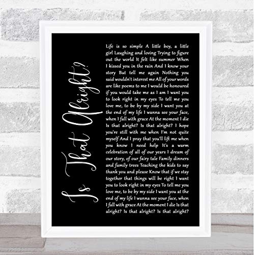 Lady Gaga A Star Born Soundtrack That Alright Black Script Song Lyric Print