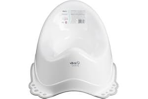 Vital Baby Perfectly Simple Potty, Everyday Basic Potty Trainer, Ergonomic Seat Design for Ultimate Comfort, Non-Slip Base, Lightweight & Portable, 18m+, Ideal for Potty Training, White/Grey