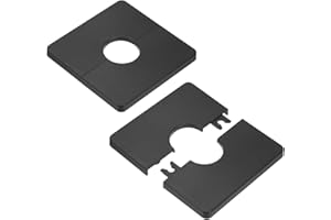 M METERXITY 2-Pack Flangia Divisa Da Parete, Per Tubo Con Diametro Esterno 1 Pollice/25mm Piastra Di Copertura ABS Quadrata Autoadesiva Piastre Di Copertura [Nero]