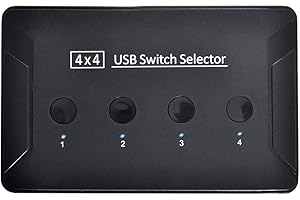 cablecc KVM USB 3.0 Switch Selettore 4 Porte PC Condivisione 4 Dispositivi per Tastiera Mouse Scanner Stampante