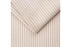 TAPHICEROS Cord Stoff, Perle, 100cm x 142cm, Meterware, Polsterstoff Material, Möbelstoff, Dicker Rippenstoff, Kord-Stoff, Bezugsstoff, Dekostoff für DIY Möbel Sofa Couch Kissenbezüge Kleidung