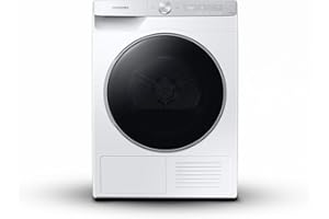 SAMSUNG ELETTRODOMESTICI Samsung Asciugatrice AI Control Silent Dry DV90T8240SH/S3, 9 Kg, Pompa di Calore, Classe A+++-5%, Wifi, Oblò reversibile, Carica Frontale, 60l x 85h x 60p cm