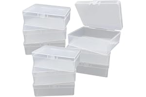 XINGSUI 9 Pièces 10 x 7 x 3.5 cm Boîte de Rangement de Photos, transparent Craft Keeper,Boîte de rangement en plastique,pour Perles,Bijoux, Petits Objets, Classification