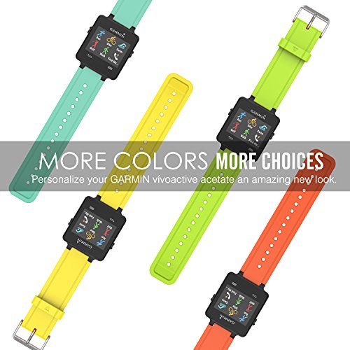 MoKo Garmin Vivoactive Correa de Reloj  Suave Silicona Reemplazo Watch Band para Garmin Vivoactive   Vivoactive Acetate Sports GPS Smartwatch - Negro