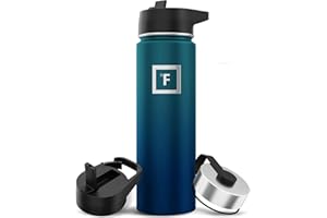 IRON °FLASK Insulated Water Bottle with Straw - 650/950/1200/1800 ml - Leakproof Double-Walled Stainless Steel Metal Drink Flask BPA-Free - Sports Travel Gym Camping Hiking Kids