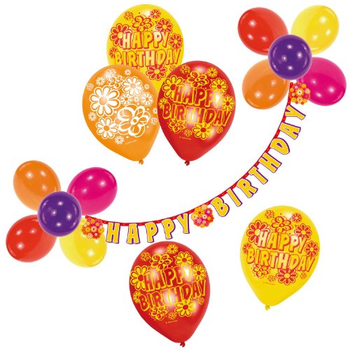 Riethmüller 450006 - Decoration Set Happy Birthday, Garland, Balloons