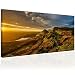 Produktbild XXL Wandbild, Leinwandbild 100x50cm, Berge und Hügel in Schottland, Herbst und Landschaft bei Sonnenuntergang - Panoramabild Keilrahmenbild, Bild auf Leinwand - Einteilig, Fertig zum Aufhängen