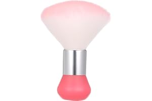 BRRNOO Borste, Dammborste för Naglar Nageldammborste Med en Kompakt Storlek på 15 * 8 * 5 Cm och Funktion Neck Duster Brush,Barber Neck Duster Brush, Fiberhår, ABS, Mörkgrön, Rosa