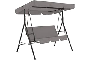 Gelentea Set di 3 coprisedile e copri-tettuccio per sedia a dondolo, da giardino, impermeabili