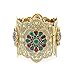 Produktbild Armband,Ethnische Frauen Prägen Blume Harz Armreif Antique Gold Farbe Rom Mesh Armband Schmuck Albanien Indien Bridal Armbinde
