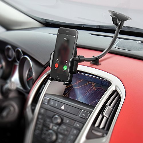 Porta Auto Mpow Porta Cellulare Auto Universale Lungo Braccio Parabrezza Cruscotto del Supporto Cellulare di Montaggio Auto con Facile Tocco e Base Antiscivolo per 4.0-6.0 Pollici Smartphones