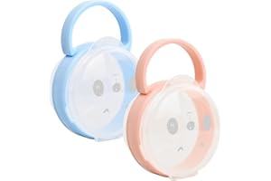 Pinsheng Boîte à Tétine Bébé Boîte à Sucette 2 Pièces, Étui à Sucette Bébé de Voyage avec Poignée Portable, Porte-Tétine pour Bébé, Étui de Rangement pour Voyages en Plein air au Quotidien