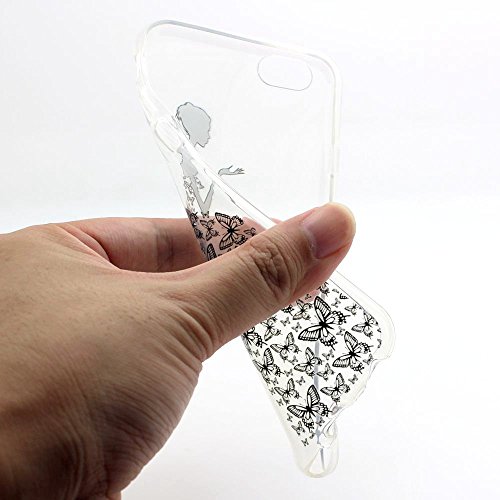 JIAXIUFEN tel  fono caso cubrir volver piel protectora Shell Carcasas Funda para iPhone 6 Plus iPhone 6S Plus - Henna Series Apple Butterfly Girl