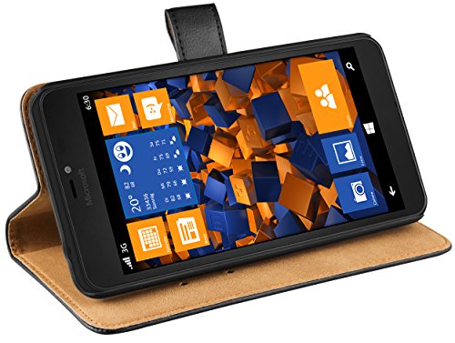 Preisvergleich Produktbild mumbi Ledertasche im Bookstyle für Microsoft Lumia 640 XL Tasche