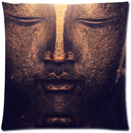 ArtoutletMF Buddha Statue Cotton Linen Square Decorative Throw Pillow Case Cushion Cover pillow cases supernatural 18 x 18