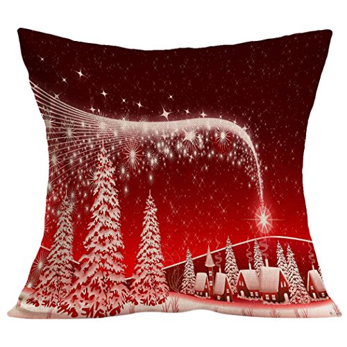 Funpa Weihnachten Throw Pillowcase, 4 Stück Kissenbezug Dekorative Kissen für Weihnachten