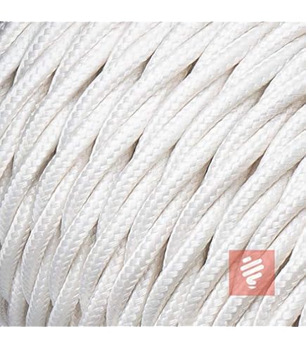 ElekTek Textilkabel 2 M – Rund, Umflochten, 0,75 Mm², Silber Chrom