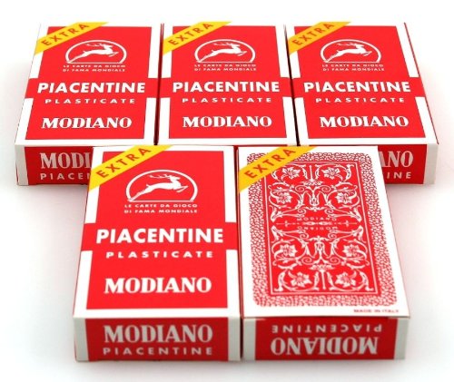 Preisvergleich Produktbild Ludomax Fünferpaket Piacentine Spielkarten, SUPER von Modiano - Scopa / Briscola