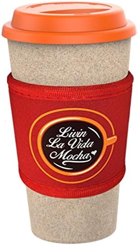 Eco coffee cup Reusable travel mug Large 450ml mugs Eco Friendly BPA Free Takeaway cups to go made of rice husk fibre with Neoprene Sleeve Funny Message 16oz 01